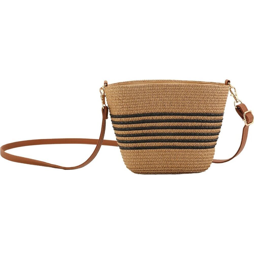 Straw Crossbody Purse Women Woven Straw Shoulder Bag Adjustable Strap Beach